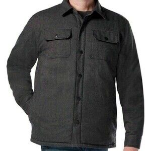 Rugged Elements Men’s Lightweight Charcoal Flannel Utility Shirt Jacket